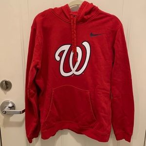 Red Nike MLB Washington Nationals Hoodie Sweatshirt